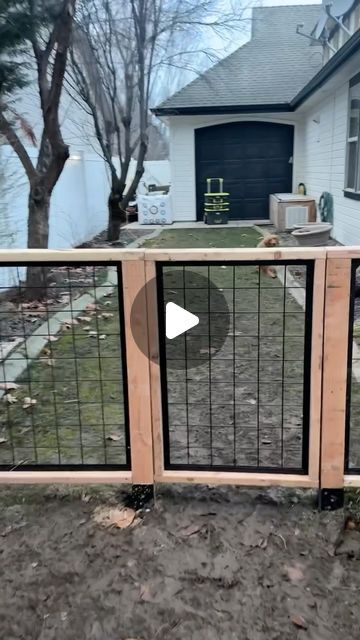 28K views · 1.8K likes | Alex Mazhukhin on Instagram: "Building a dog fence for the side yard  • • • #dogsofinstagram #diy #howto #backyardideas #backyarddesign" Fence In Backyard Ideas, Side Gate And Fence, Outdoor Dog Gate Diy, Fenced In Side Yard Ideas, Diy Gate For Dogs, Yard Separation Ideas For Dogs, Front Yard Metal Fence Ideas, Diy Fences And Gates, Dog Gate Ideas Outdoor