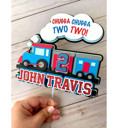 Chugga Chugga Two Two 2nd Birthday Cake, Train Theme Cake, Train Party Decor, Chugga Chugga Two Two Birthday, Train Cake Topper, Train Birthday Party Decorations, Chugga Chugga Two Two, Train Party Decorations, Train Theme Birthday Party