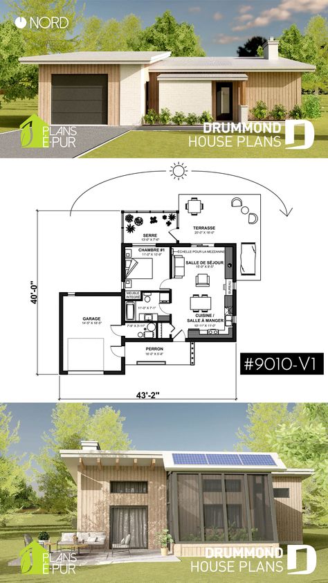 Eco House Floor Plans, House Plan With Greenhouse, Tiny House With Garage Floor Plans, Sims 4 Eco House Floor Plan, House With Mezzanine Floor Plans, Eco House Design Floor Plans, One Storey House Floor Plan, Eco Modern House, 1 Bedroom Floor Plans