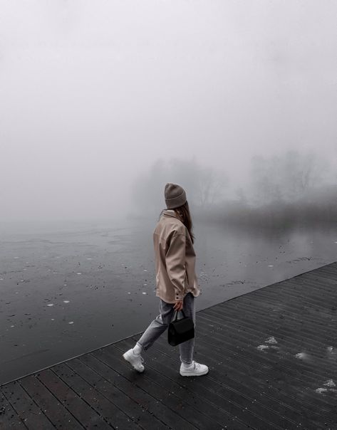 Winter Lake Photoshoot, Photoshoot By The Lake, Winter Editorial, Rainy Lake, Autumn Photoshoot, Lake Vibes, Snow Lake, Lake Photoshoot, Winter Lake