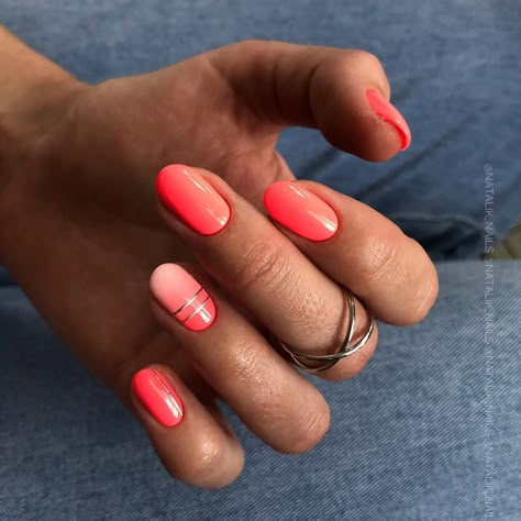 Coral Toe Nails, Bright Coral Nails, Coral Gel Nails, Neon Coral Nails, Coral Pink Nails, Coral Nails With Design, Peach Nails, Coral Nails, Cute Summer Nails