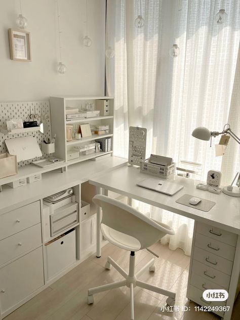 Bedroom, White Desk, Home Inspo, Study Desk, Small Room, Drawers, Computer, Desk, White