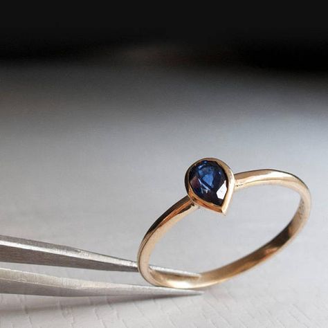 Sapphire Gold Ring Ombre Rings, Delicate Gold Ring, Sapphire Eternity Ring, Pear Shaped Ring, Blue Stone Ring, Sapphire Engagement Ring Blue, Sapphire Engagement Ring, Ring Blue, Blue Sapphire Rings