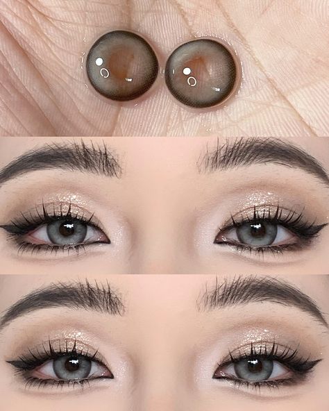 Douyin eye lenses #douyin #eyemakeup #lenses Douyin Eye Contacts, Douyin Contact Lens, Gray Eyes Makeup, Gray Eye Makeup, Korean Lenses, Big Eye Contacts, Coloured Contacts, Grey Eye Makeup, Eye Lens Colour