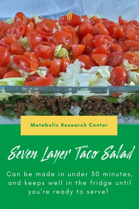 Metabolic Research Center, Low Calorie Tortilla, Layered Taco Salads, Taco Dishes, Metabolic Diet Recipes, Cooking Turkey Breast, Hormone Diet, Metabolic Diet, Taco Salad