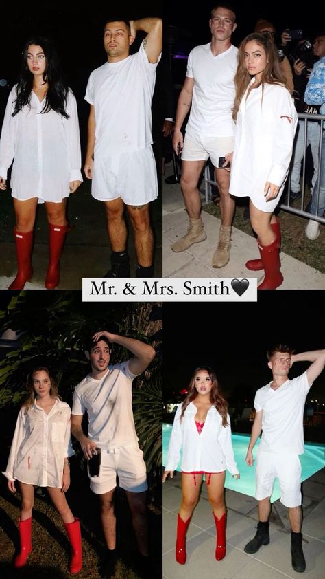 Group and family Halloween costumes bring creativity and unity to the spooky season. Ideas include classic movie themes like Harry Potter and Ghostbusters, superheroes like Avengers and Justice League, TV shows like Stranger Things and The Simpsons, fairy tales like Wizard of Oz. #couplehalloweencostumes #coupleshalloweencostumeideas #costume #halloween #halloweencostumeideas #bestfriendhalloweencostumes Miss Smith Halloween Costume, Couple Halloween Costumes Mr And Mrs Smith, Mr And Miss Smith Costume, Mr And Me Smith Costume, Costume Ideas For Couples 2024, Me And Ms Smith Costume, Hot Halloween Costume Ideas Couples, Mr And Mrs Smith Costume Couple, Mr Ms Smith Costume