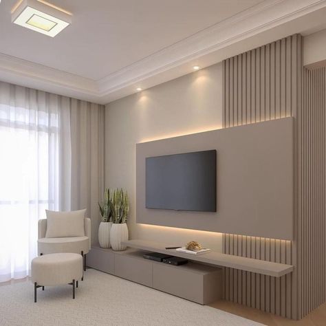 Hiasan Dalaman Rumah, Feature Wall Living Room, تصميم داخلي فاخر, Home Hall Design, Latest Living Room Designs, Desain Furnitur Modern, Hall Interior Design, Tv Room Design, تصميم للمنزل العصري