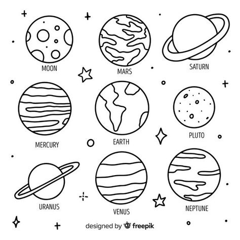 Hand drawn planets in #doodle style Free ... | Free Vector #Freepik #freevector #design #hand #sun #hand-drawn Solar System Coloring Pages, Doodle Style, Solar System, Coloring Pages For Kids, Coloring Page, Planets, Hand Drawn, Coloring Pages, Solar