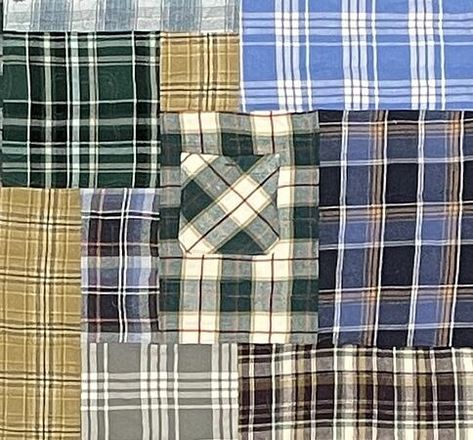 Quilts Made With Mens Shirts, Quilt Patterns Using Mens Shirts, Plaid Shirt Memory Quilt, Flannel Shirt Memory Quilt, Quilts Made From Flannel Shirts, Flannel Plaid Quilt, Quilts Made With Plaid Fabric, Plaid Shirt Quilt, Flannel Shirt Quilt Ideas