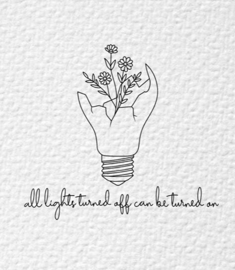 Lightbulb Tattoo, Cute Simple Tattoos, Basic Tattoos, Unique Small Tattoo, Magic Runes, Small Shoulder Tattoos, Meaningful Tattoo Quotes, Tattoo Themes, Lyric Tattoos