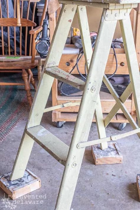 Upcycled Step Ladder Decorating Ideas | Hometalk Step Ladder Decor Display Ideas, Old Wooden Ladder Ideas, Small Ladder Decor Ideas, Step Ladder Decor, Step Ladder Ideas, Wooden Ladder Ideas, Upcycle Ladder, Old Wood Ladder, Wooden Step Ladder