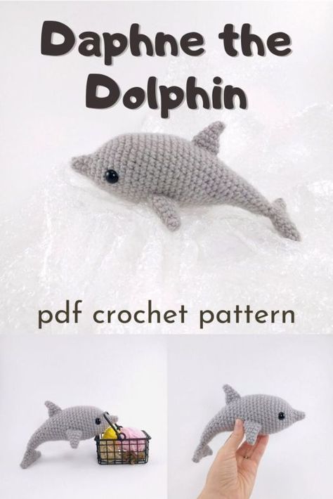 Dolphin Stuffed Animal Pattern, Dolphin Pattern Crochet, Dolphin Amigurumi Pattern, How To Crochet A Dolphin, Sea Amigurumi Free Pattern, Free Crochet Patterns Sea Animals, Crocheted Sea Animals, Crochet Amigurumi Sea Creatures, Amigurumi Dolphin Free Pattern