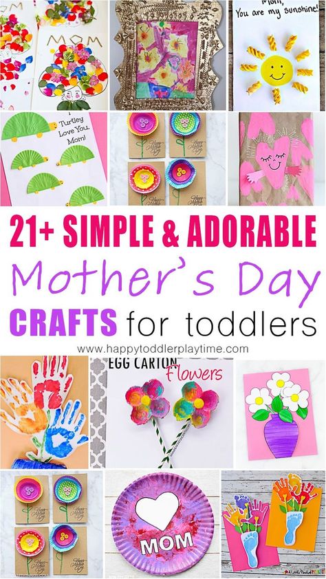 Mother's Day Crafts for Toddlers - HAPPY TODDLER PLAYTIME Mother's Day Crafts For Toddlers, Mothers Day Crafts For Toddlers, Easy Mothers Day Crafts For Toddlers, Mothers Day Crafts Preschool, Easy Mother's Day Crafts, Hug Gifts, Mother's Day Activities, Kids Homemade, Non Toy Gifts