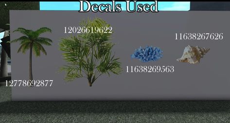 Palm Tree Code Bloxburg, Aquarium Bloxburg, Waterpark Bloxburg Decal Codes, Bloxburg Tropical Decals, Palm Tree Codes Bloxburg, Palm Tree Decal Codes Bloxburg, Tree Decal Codes Bloxburg, Bloxburg Fish Decal Codes, Bloxburg Palm Tree Decal