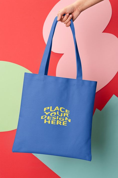 Tote Bag Photography, Apparel Business, Tote Bag Mockup, Branded Tote Bags, Mockups Free, Design Basics, Non Woven Bags, Blue Tote Bag, Bag Mockup