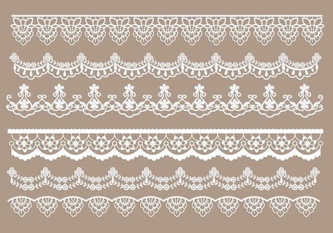 Lace Trim Vectors Lace Design Drawing, Butterfly Vector, Lace Drawing, Molduras Vintage, Lace Butterfly, Lace Painting, Dragon Ball Wallpaper Iphone, Color Drawing Art, Geometric Lace