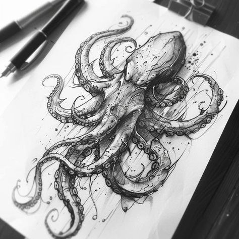 Kraken Tattoo Blueprint Collection Kraken Forearm Tattoo, Kraken Arm Tattoo, Skin Walker Tattoo, Kracken Tattoos, Kraken And Ship Tattoo, Kraken Tattoo Women, Medusa Tattoo Drawing, The Kraken Tattoo, Octopus Leg Tattoo