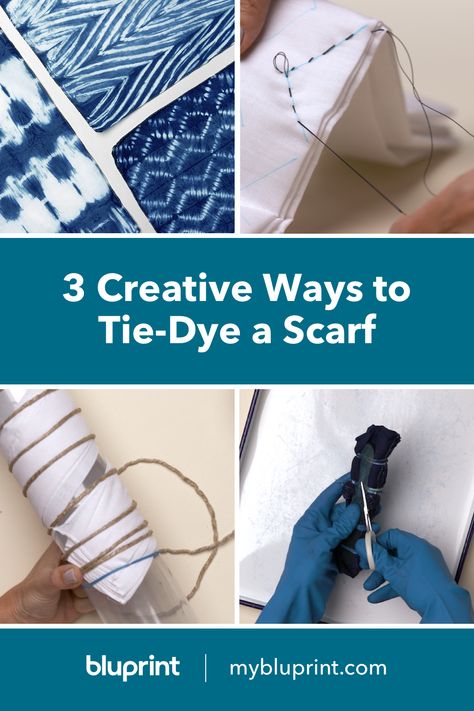 3 Creative Ways to Tie-Dye a Scarf:  Take a plain bandana scarf and give it a ‘70s inspired pattern! The best part? These three methods for tie-dyeing a bandana scarf use materials + supplies you probably already have lying around your house! Roll up your sleeves, grab your dye, a pair of gloves, rubber bands, and a few other household things and get ready to make gorgeous tie-dye designs! Family Kids Crafts, Handkerchief Folding, Tie Dye Curtains, Dye Curtains, Scarf Painting, Tye Dye Patterns, Hippie Crafts, Diy Tie Dye Designs, Tie Dye Patterns Diy