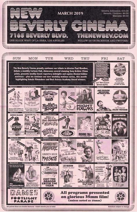 Movie Calendar, New Beverly Cinema, Cinema Aesthetic, Movie Ads, Gorgeous Images, Female Filmmaker, Newspaper Ads, Newspaper Clippings, Fruit Market