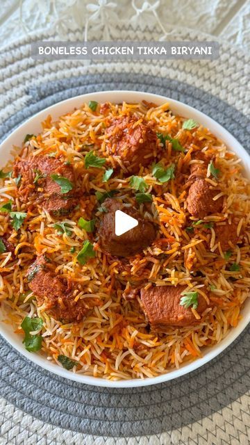 6.5K views · 1K likes | Patricia Colaco on Instagram: "📌BONELESS CHICKEN TIKKA BIRYANI 🍗⤵️  #saveforlater & follow @fortheloveoffood90 for more quick & easy recipes   Here is a delicious and masalaydar chicken tikka biryani. Make yours for Eid with extra long grain basmati rice with @shehrazade_foods 🍚  🍗For the chicken marination: 500-600gm of boneless chicken breast(cut into tikka pieces),marinate with 4 1/2 tsp of Kashmiri chilli powder,3/4tsp of garam masala,2tsp of ginger garlic paste,1tsp of green chilli paste,4tbsp of curd,2tsp of lemon juice,1tsp of salt,2tbsp of oil.Marinate & keep aside for an hour. Then fry the tikka pieces with some oil in a heated pan on med heat for 3 mins on each side.Once done,add a piece of charcoal on a foil to cover & smoked it up.  🥘For the gravy: Boneless Chicken Biryani, Chicken Tikka Biryani Recipes, Boneless Chicken Recipes Indian, Chicken Biryani Recipe Indian, Tikka Biryani Recipe, Chicken Marination, Chicken Tikka Biryani, Easy Chicken Biryani Recipe, Easy Biryani Recipe