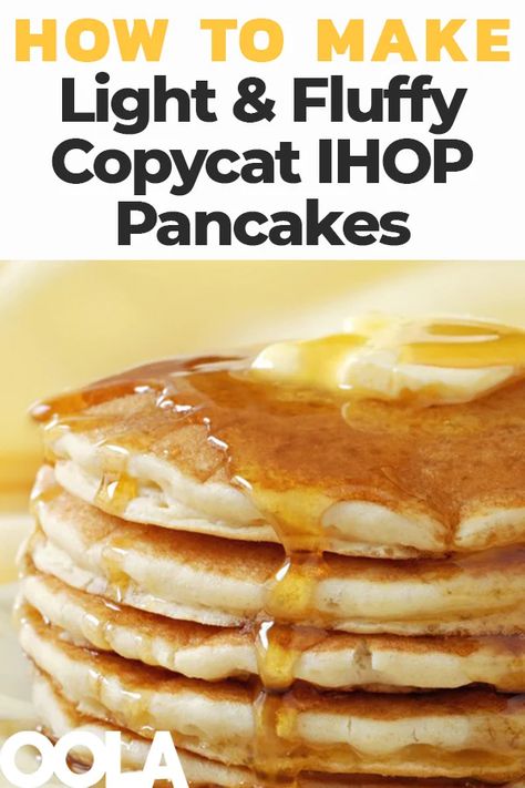 Ihop Pancake Recipe Copycat, Ihop Pancake Recipe, I Hop Pancake Recipe, Pancake Protein, Homemade Buttermilk Pancakes, Ihop Pancakes, Light And Fluffy Pancakes, Buttermilk Pancakes Fluffy, Homemade Pancake Recipe