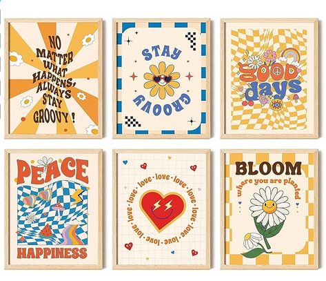 97 Decor Groovy Classroom Decor Aesthetic Pictures - Hippy Room Decor, Hippie Wall Decor, 70s Retro Wall Art Prints, Funky Flower Boho Groovy Posters for Nursery Bedroom Decorations (8x10 UNFRAMED) Classroom Decor Aesthetic, Hippy Room Decor, Groovy Decorations, Groovy Classroom Decor, Hippie Nursery, Groovy Bedroom, Room Decor Hippie, Hippie Wall Decor, Groovy Classroom