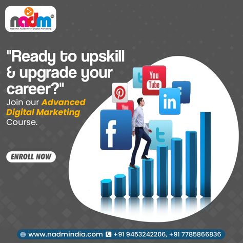 NADM Digital Marketing Institute Digital Marketing Institute, Learn Digital Marketing, Types Of Social Media, Digital Marketing Trends, Online Digital Marketing, Marketing Concept, Linkedin Marketing, Digital Marketing Course, Digital Marketing Training