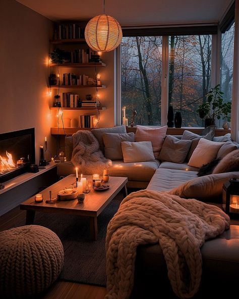 Japanese Apartment Living Room Ideas, Cozy Romantic Living Room, House Inspiration Interior Living Rooms, Living Room Designs Color, Living Room Ambient Lighting, Dark Living Rooms Cozy, Cozy Bright Living Room, Cozy Modern Home Decor, Loving Room Ideas