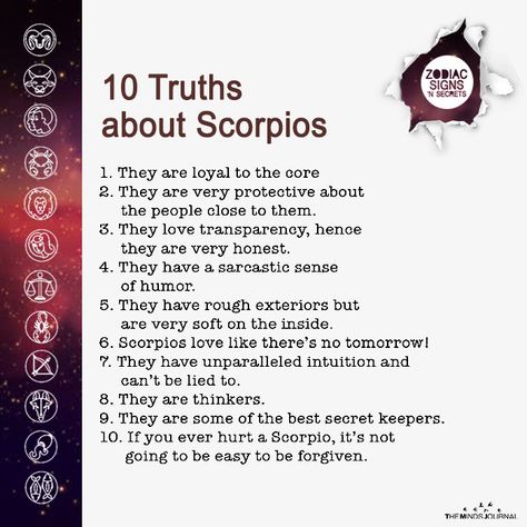 10 Truths About Scorpios - https://themindsjournal.com/10-truths-about-scorpios/ Scorpio And Sexuality, Zodiac Sign Tattoos Scorpio Astrology, Scorpio Sexuality, Zodiac Signs Sexuality, Scorpio Ascendant, Reading Body Language, Zodiac Quotes Scorpio, Scorpio Scorpio, Scorpio Man