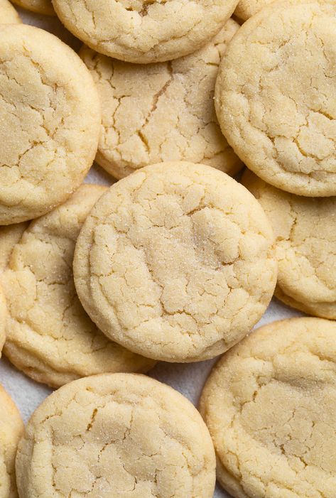 Soft and Chewy Sugar Cookies - Browned Butter Blondie Dairy Free Sugar Cookies, Basic Cookie Recipe, Soft And Chewy Sugar Cookies, Chewy Sugar Cookie Recipe, Drop Sugar Cookies, Basic Cookies, Classic Cookies Recipes, Chewy Sugar Cookies, Sugar Cookie Recipe