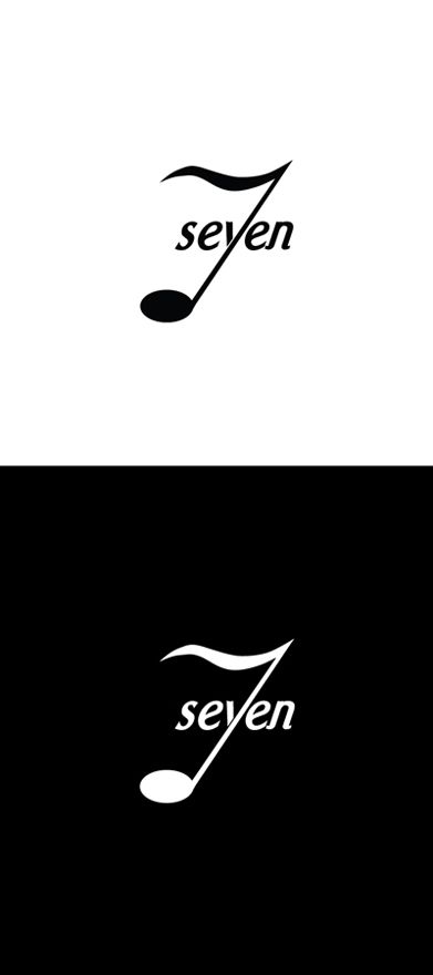 7 Logo Design Number, 7 Number Logo, Seven Wallpaper, Seven Tattoo, Music Font, Music Logo Inspiration, Seven Logo, Music Band Logo, Music Note Logo