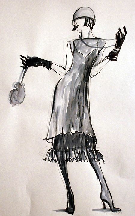 Vintage Fashion Sketches, Fashion Design Inspiration, 1920s Women, 1920 Fashion, Fashion Illustration Vintage, White Drawing, Flapper Girl, 20s Fashion, 인물 드로잉