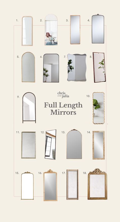 Well, I Found the Perfect Floor Mirror for our Bedroom - Chris Loves Julia Styling A Floor Mirror, Floor Mirror In Bedroom, Floor Mirror Bedroom, Bedroom Floor Mirror, Wall Mirror Bedroom, Furniture Details Design, Pinterest Room Decor, Simple Room, Primary Bedroom