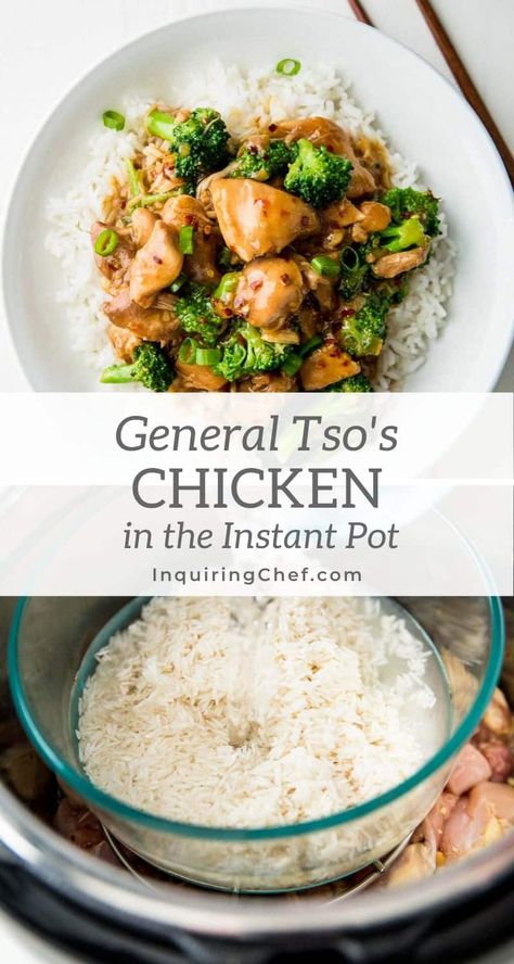 Spicy and sweet, Instant Pot General Tso’s Chicken is the Chinese takeout favorite made healthier and faster (!). Nothing fried here, but still plenty of the rich, flavorful sauce that makes General Tso’s Chicken so irresistible. General Tso Chicken Crockpot, Instant Pot General Tso Chicken, Healthy General Tso Chicken, Temporary Kitchen, Chicken Enchilada Pasta, Chicken Chinese, General Tso's Chicken, Tso Chicken, Easy Chicken Parmesan