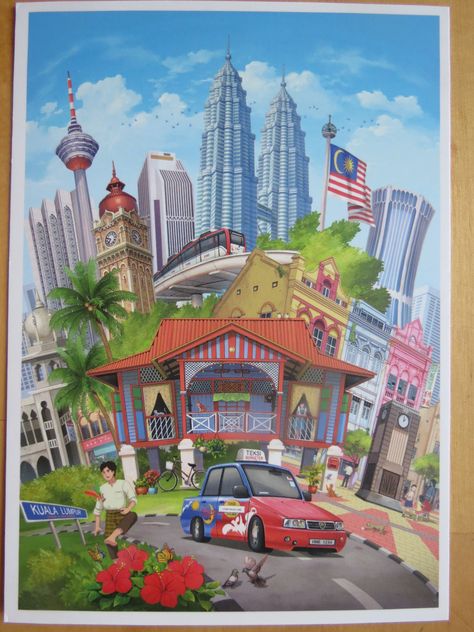 Kuala Lumpur, Malaysia Malaysia Madani Poster, Lukisan Poster Kemerdekaan Malaysia, Malaysia Culture Illustration, Spm Poster, Poster Kemerdekaan Malaysia, Malaysia Flag Aesthetic, Template Account Bank Maybank, Merdeka Malaysia Poster Design, Malaysia Drawing