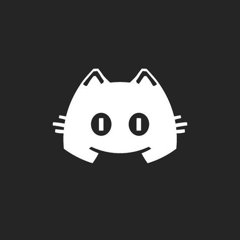 Cat App Icon Black, Custom Discord Icon, Discord Logo Cute, Default Discord Pfp Logo, Discord Icon Aesthetic Logo, Cat Icons For Apps, Discord Icons Aesthetic, Discord Logo Black, Discord Black Icon