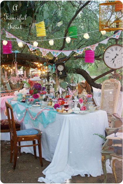 Are you mad enough to host an Alice in Wonderland tea party? #alice #wonderland #theBIGdinner #charity #food #party #cake #tea Whimsical Outdoor Party, Gatto Del Cheshire, Alice In Wonderland Tea Party Birthday, Alice Tea Party, Alice In Wonderland Wedding, Mad Hatter Party, Alice In Wonderland Birthday, Alice In Wonderland Theme, Alice In Wonderland Tea Party