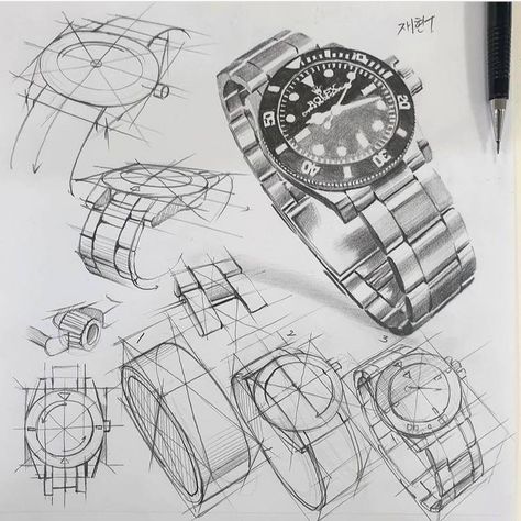 Watch Design Sketch, Watch Sketch, Drawing Online, Watch Drawing, Structural Drawing, Perspective Drawing Architecture, Graphite Art, Perspective Drawing Lessons, Object Drawing