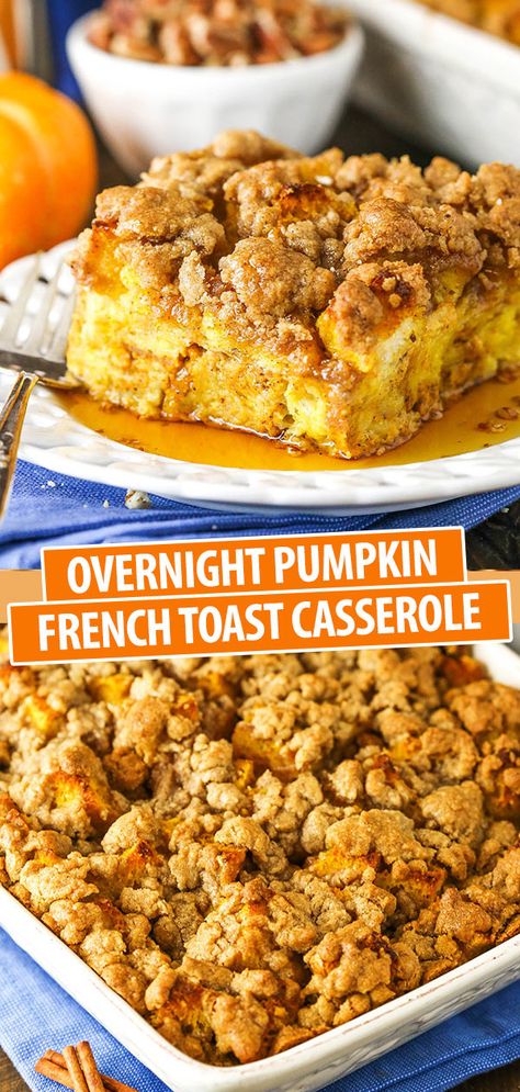 Pumpkin French Toast Bake, Hawaiian Dinner, Pumpkin French Toast Casserole, Baked French Toast Casserole, Thanksgiving Brunch, Thanksgiving Breakfast, Best Breakfast Casserole, Pumpkin French Toast, Fall Brunch