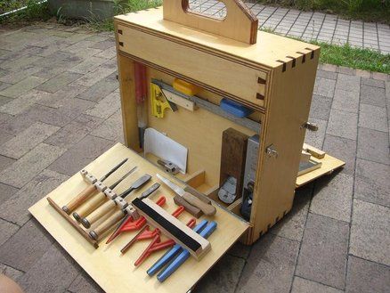 Wood Tool Box, Tool Chests, Wooden Tool Boxes, Closet Shelf, Tool Tote, Carpenter Tools, Tool Cabinet, Tool Boxes, Workshop Organization