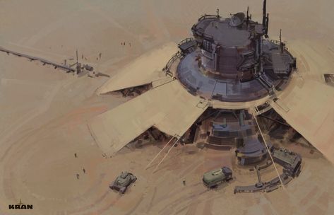 ArtStation - KRAN, Alex Ichim Sci Fi Desert Concept Art, Dune Environment Concept Art, Sci Fi Structure, Space Environment Concept Art, Sci Fi Setting, Desert Concept Art, Sci Fi Environment Concept Art, Domed City, Sci Fi Base