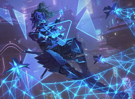 ArtStation - Moonsnare Specialist Techno Magic Concept Art, Kamigawa Neon Dynasty, Neon Dynasty, Mtg Art, Magic Aesthetic, Futuristic Art, Modern Fantasy, Art Prompts, Magic Art