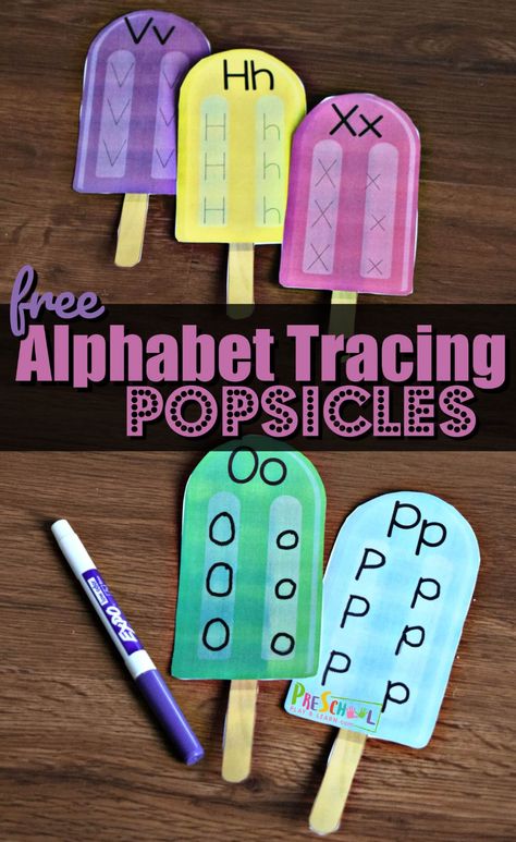 Beach Language Activities Preschool, June Activities For Preschoolers, Summer Learning Activities, Table Activities, Summer Preschool Activities, Free Printable Alphabet, Tracing Activity, Practice Tracing, Activity For Preschool