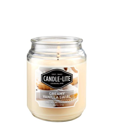 CANDLE LITE Creamy Vanilla Candle Swirl Candle Lite, Vanilla Candle, Buy Candles, Jar Candles, Jar Candle, Aromatherapy Candles, Off White Color, Unique Home Decor, Candle Jars