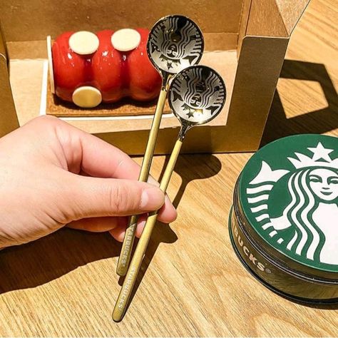 Material~ 304 Stainless Steel Starbucks Design, Fruit Tea, Coffee Milk, Dessert Spoons, Mixed Fruit, Coffee Spoon, Starbucks Coffee, Orange Peel, Starbucks Cups