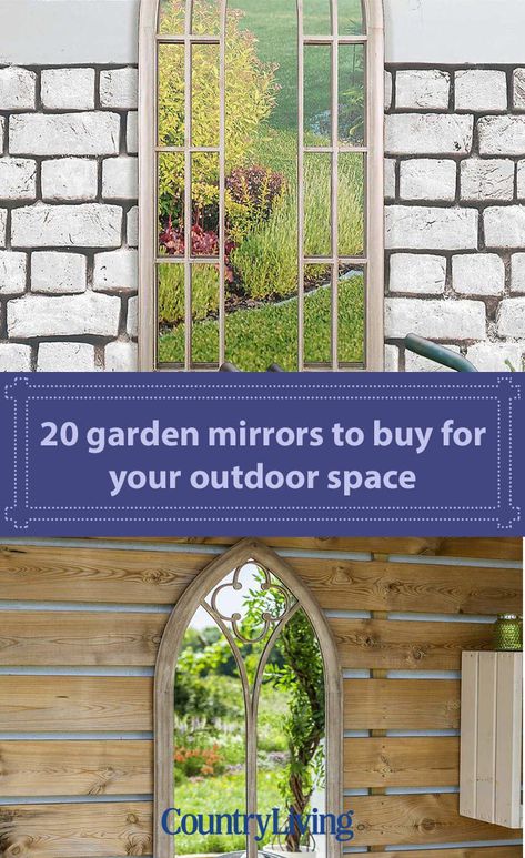 Garden mirrors are a brilliant way to add a sense of extra space into shady corners by amplifying natural light. Whether you're looking for a magnificent large mirror or a stunning small style, there are plenty of outdoor garden mirrors to help spruce up your space. Patio Mirror, Outdoor Mirrors Garden, Garden Mirror Ideas, Garden Ideas Australia, Outdoor Mirrors, Antique White Paints, Garden Mirrors, Outdoor Mirror, Small Porches