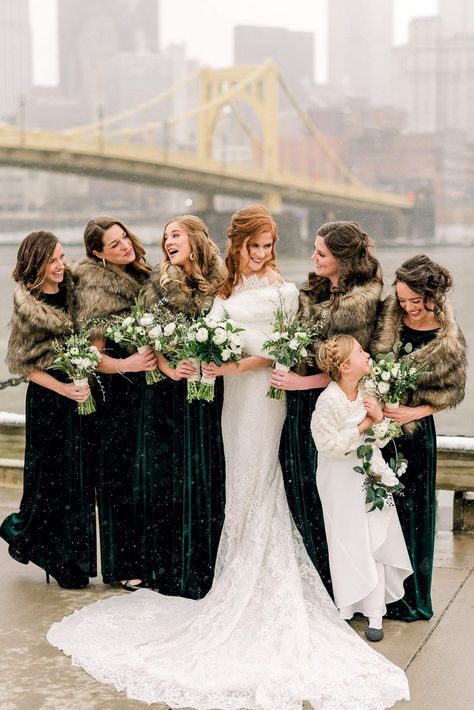 Emerald Winter Bridesmaid Dresses, Winter Wedding Colors Emerald Green, Winter Emerald Green Bridesmaid Dresses, Winter White Wedding Bridesmaids, Winter Mix And Match Bridesmaid Dresses, Bridesmaid Winter Wedding Dresses, Emerald Bridesmaid Dress Winter, Bridesmaids Winter Dresses, Bridesmaid Dresses For Winter Wedding