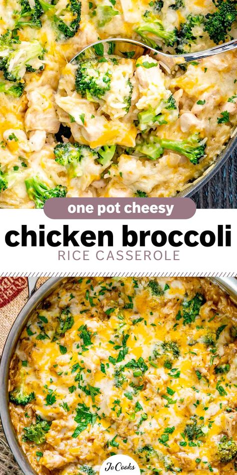 This Cheesy Chicken Broccoli Rice Casserole is made all in ONE POT and ready in only 30 minutes. It’s cheesy, it’s comforting, loaded with broccoli and super simple to make! Chicken Broccoli Rice Casserole With Cooked Chicken, One Pot Cheesy Chicken Broccoli And Rice, Meal With Broccoli, Chicken Broccoli Rice Cheese Casserole Stovetop, Broccoli Rice Casserole With Chicken, Cheesy Chicken Rice Broccoli Casserole, Chicken Broccoli Rice Cheese Casserole Easy Cream Of Chicken Recipes, Chicken And Rice Broccoli Casserole, Rice Broccoli Chicken Casserole