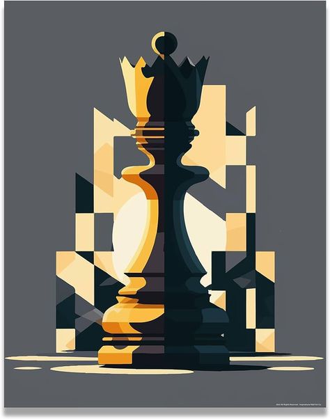 Amazon.com: Inspirational Wall Art Co. - Colorful | Chess Piece Decor - Chess Poster - King and Queen Chess Art - Chess Board Decor - Chess Poster Print Artwork for Bedroom Office | 11x14 Inches Unframed: Posters & Prints King Chess Piece Art, Queen Chess Piece Art, Poster Color Painting Artworks, Chess Board Decor, Chess Character Design, Chess Queen Art, Chess Pieces Art, Chess King Piece, Chess Artwork