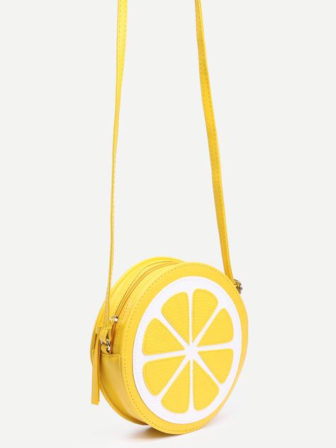 Yellow Lemon Shaped Crossbody Bag -SheIn(Sheinside) Lemon Bag, Bags Online Shopping, Crossbody Bag Women, Ladies Handbags, Cute Bags, Online Bags, Saddle Bags, Purses Crossbody, Just In Case